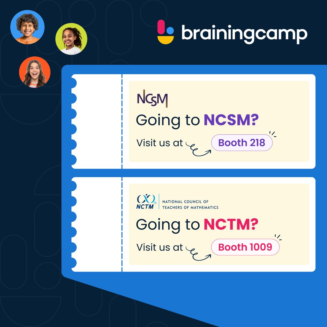 If you’re going to #NCSM or #NCTM this week make sure to stop by our booths for a chance to win some swag and to meet some of the team! 🎉