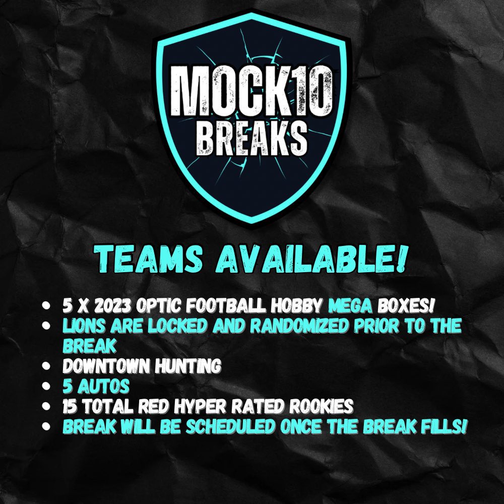 BearFanPete_FF's tweet image. Are you in the hobby of card collecting?? 
Want a HUGE chance of hitting a 2023 DOWNTOWN card?? 
The great people from @Mock10Breaks are making sure someone in their cardbreak HITS a DOWNTOWN card!! 
No B.S.! 
Spots are available!! 
#THEHOBBY 
#CARDBREAKS 
#DOWNTOWNCARD
#M10B