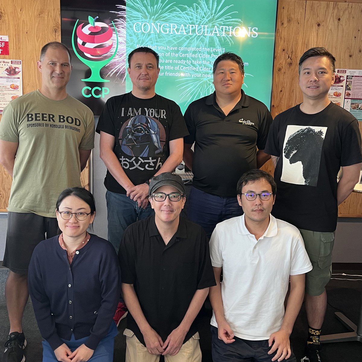 Congrats to Japan's first group of <a href="/PickCider/">American Cider Association</a> Certified Cider Guide workshop participants. They spent Saturday studying through a presentation and cider tasting evaluation with inCiderJapan'. We wish them the best as they get ready to pass Level 1 and become legitime CCGs!