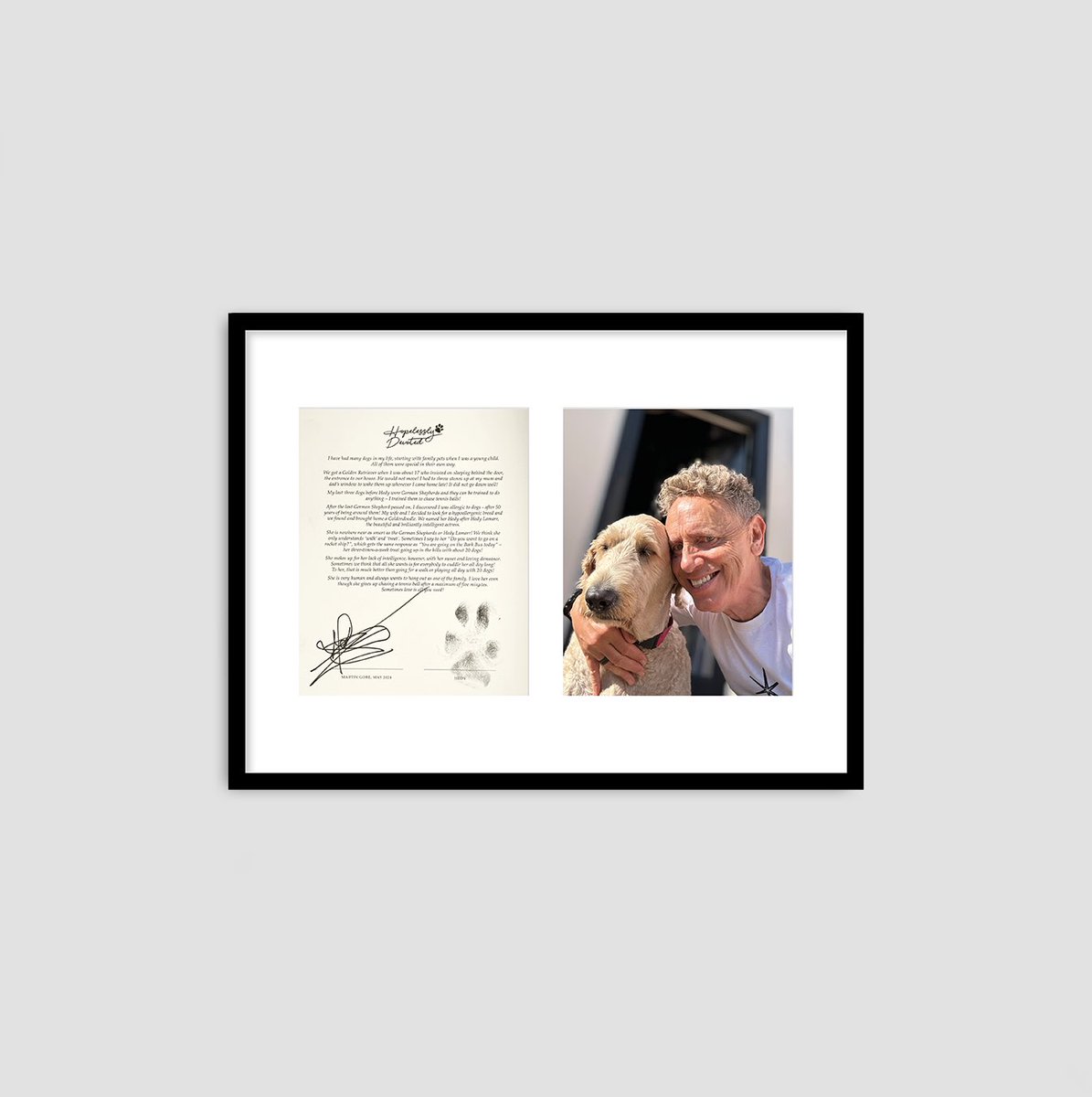 depechemode's tweet image. Martin is excited to support this heart-warming campaign, Hopelessly Devoted 🐾 to support Celia Hammond Animal Trust.
As part of this special fundraiser, Martin has written a personal story about the love of his dog, and signed it alongside a photograph of him and dog Hedy.…