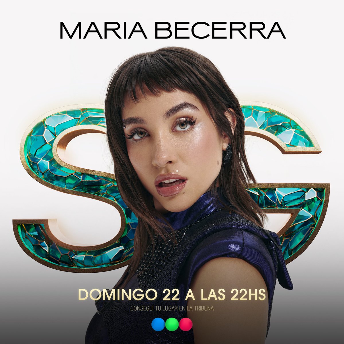 Los temas que presentará María Becerra esta noche en el programa de Susana Giménez son:

• AGORA
• CORAZÓN VACÍO 
• IMÁN (Two Of Us)