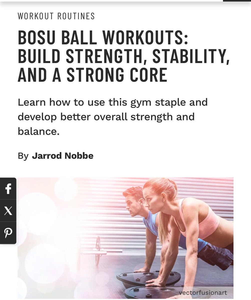 muscle_fitness's tweet image. BOSU BALL WORKOUTS: BUILD STRENGTH, STABILITY, AND A STRONG CORE

Learn how to use this gym staple and develop better overall strength and balance.
By Jarrod Nobbe

Read Article: muscleandfitness.com

#ArmsWorkouts #BeginnerWorkouts #CircuitTraining #CoreTraining #CoreWorkout…