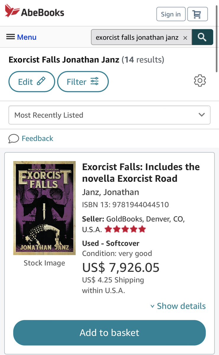 So the current prices on my out-of-print demonic possession books EXORCIST ROAD and EXORCIST FALLS make me think it’s time for a publisher to release new, revised editions that don’t cost four figures.