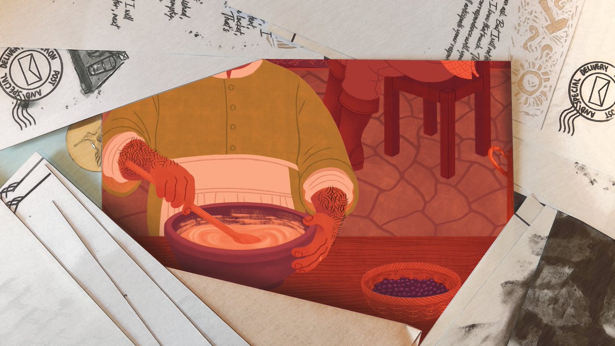 Karin Hammarsten. “Kitchen Serenade”, 2024. In A Chaotic Cataloging: A Seasons of Hieron Fanzine.

Find Karin <a href="/karinh_art/">Karin Hammarsten</a> on twitter and karinhart on tumblr/cohost!

Preorder YOUR zine at crowdfundr.com/HieronZine #friendsatthetable #hieronzine
