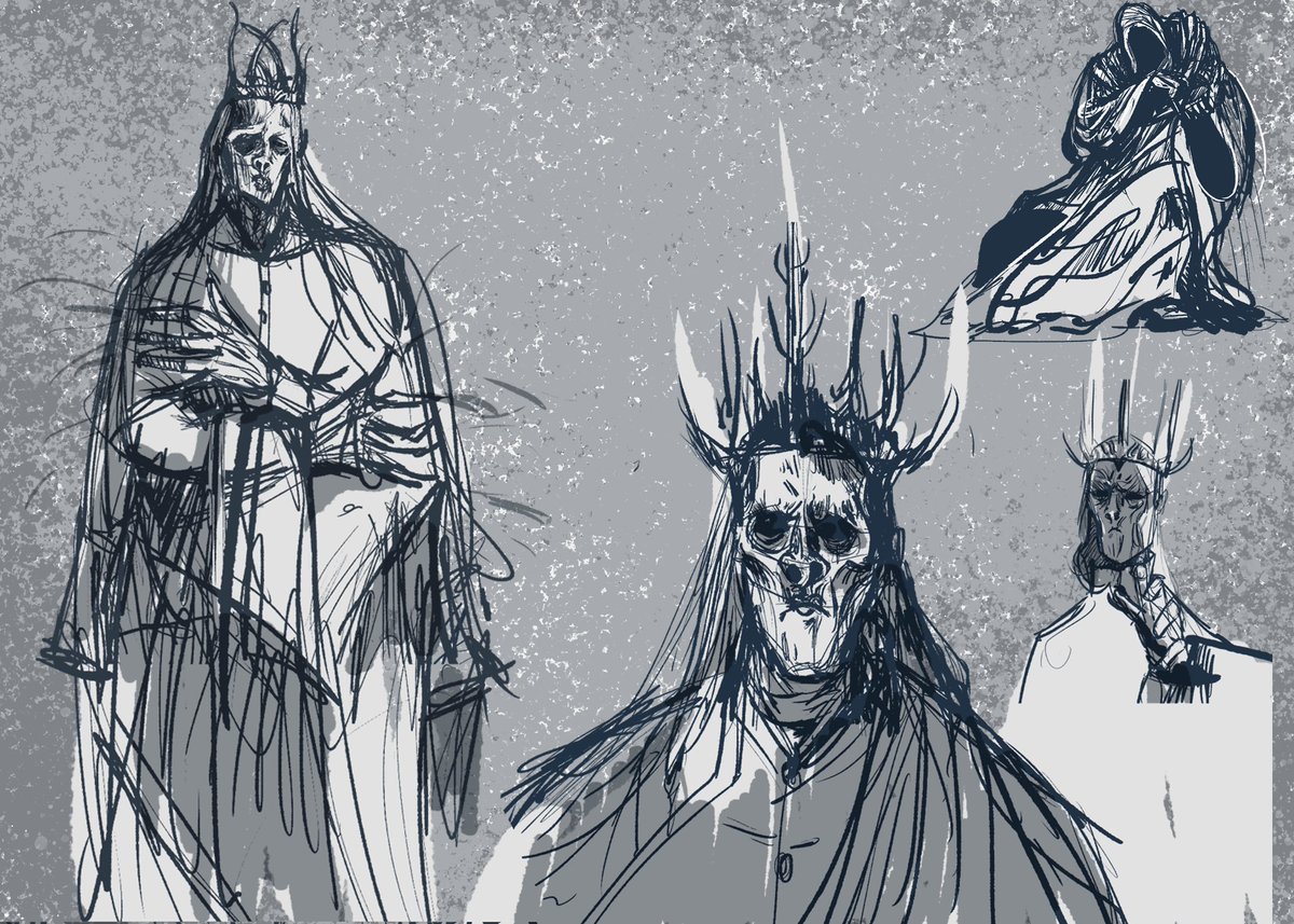 Sketched some Nazgul. Also, I rewatched the original trilogy again, and felt homesick at the thought of the movie ending, so I stopped it before all the goodbyes started. Sigh. #LOTR #nazgul