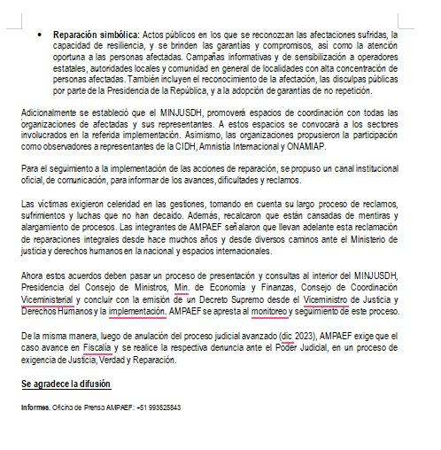 ampaef's tweet photo. AMPAEF: VICTIMAS DE ESTERILIZACIÓN FORZADA EXPRESARON SUS DEMANDAS SOBRE REPARACIONES INTEGRALES ANTE MINISTERIO DE JUSTICIA
@MinjusDH_Peru @larepublica_pe @Latina_pe @ATVNoticiasAD @noticiAmerica @noticias_tvperu @PTV_Noticias @MimpPeru @France24_es @FRANCE24 https://t.co/9TjBIj4Lz4