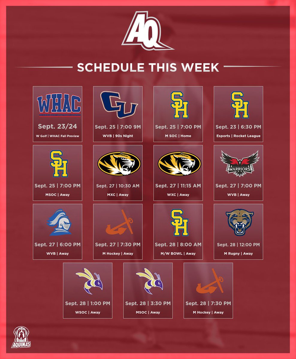 Here is a look into the upcoming week in athletics!