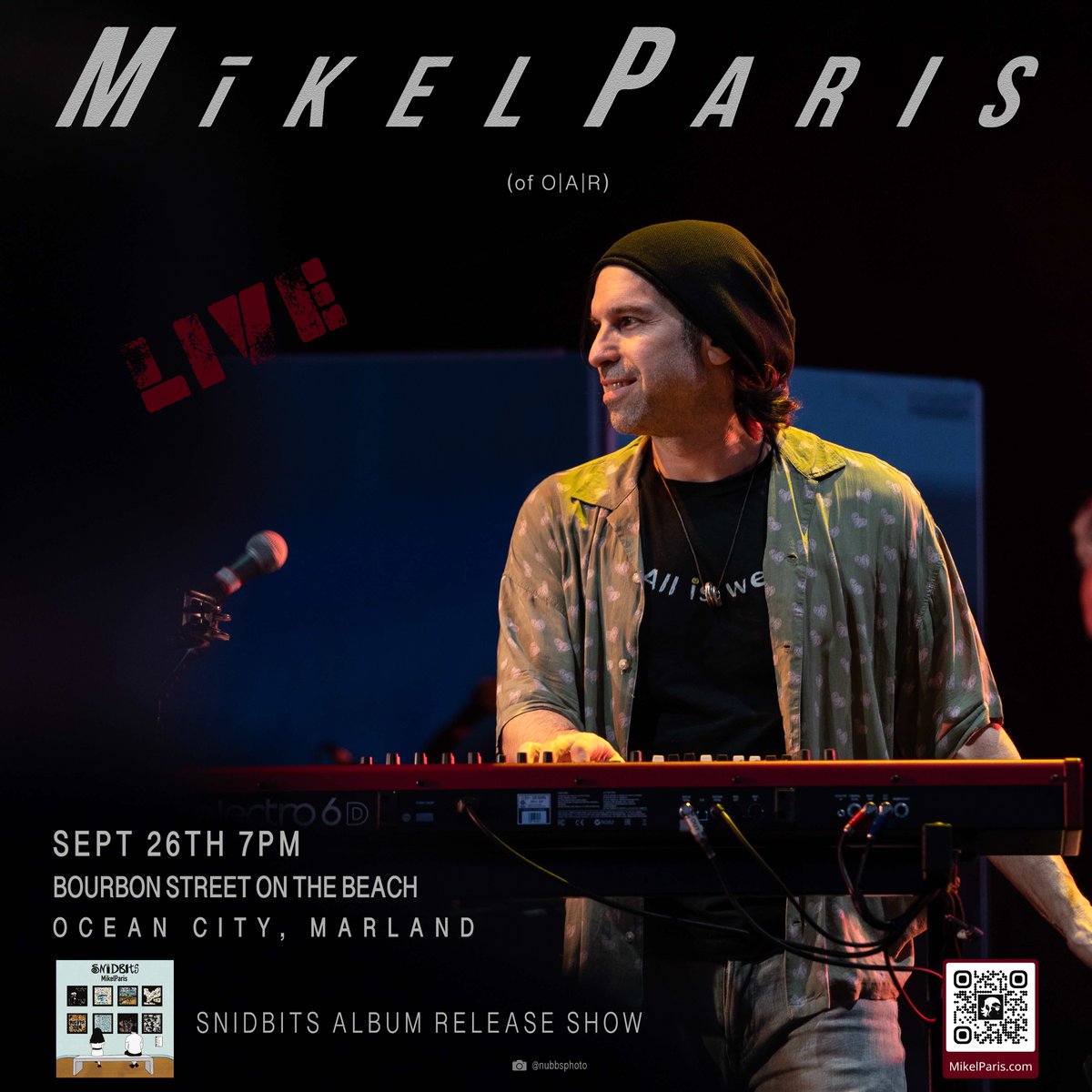MikelParis's tweet image. #OceanCity MD!  🌊  #MikelParis is bringin it to ya  ✨ live ✨ on Thursday 9/26 at 7p at Bourbon Street on the Beach.   RSVP and get the deets here 👉 bit.ly/3XpNuwu #Snidbits #ofarevolution #Korg #Nautilus #Bose #livemusic #music #drink #stories  #MuDriS @ofarevolution