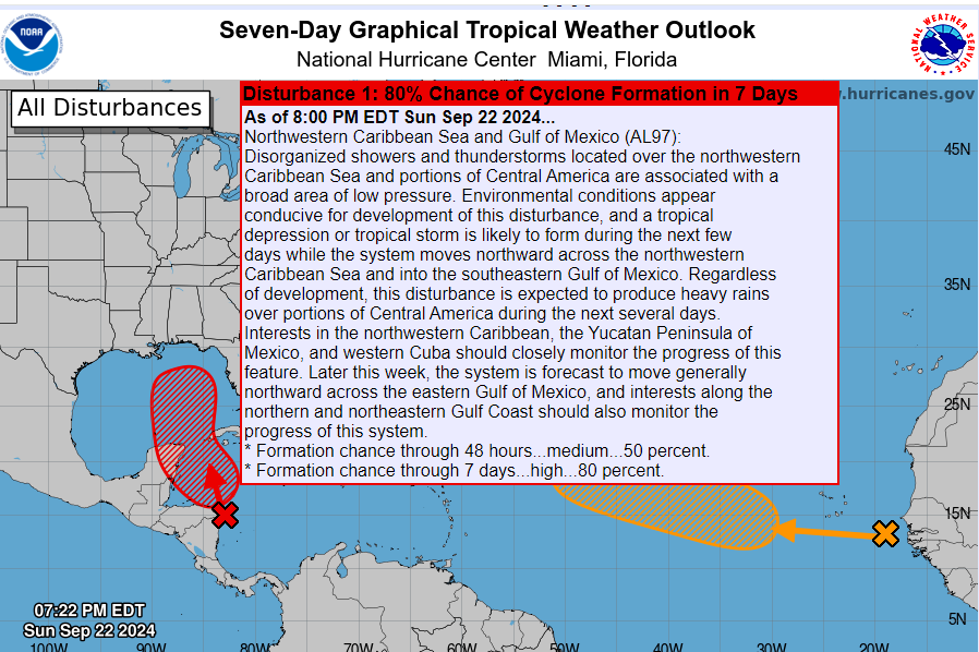 CountyLepc's tweet photo. Latest on the Tropics as of 6 pm Sunday evening. https://t.co/KQlCqa1dRI
