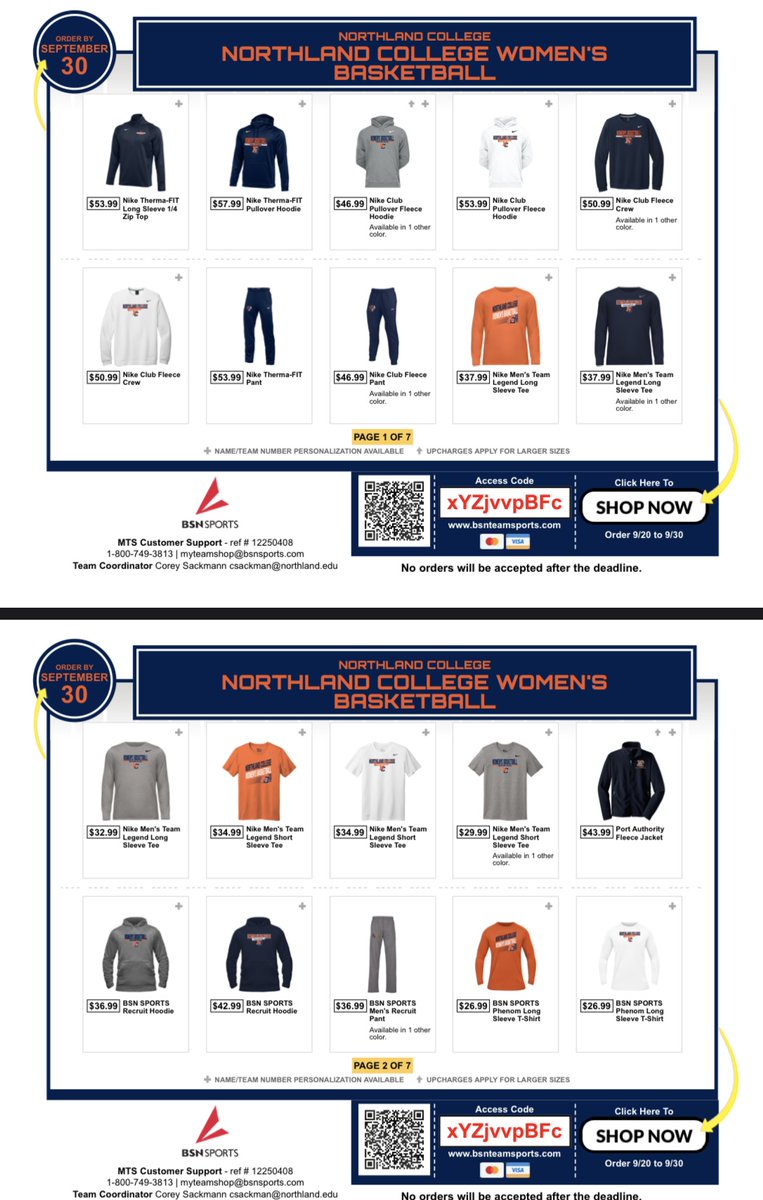 The Women's Basketball Team Store is LIVE!! Check out the awesome gear you can get to support the team!   

The store will close on September 30th! Get some gear before it closes!

The link is below ⬇️

bsnteamsports.com/shop/xYZjvvpBFc