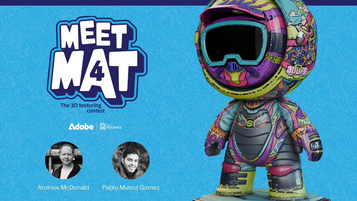 The Meet Mat 4 contest is around the corner again! join Andrew McDonald and myself in tomorrow's livestream with @Adobelive where I'll share a bit of the behind-the-scenes of how I created the sample asset for this new contest! buff.ly/3XQReIW