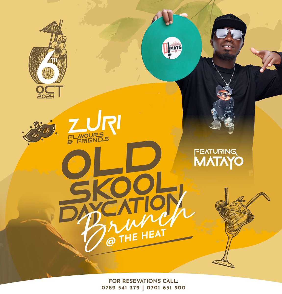 Join us this 6th October at <a href="/TheHeat2010/">The Heat</a> for #ZuriCocktailsBrunch featuring the usual suspects; <a href="/JeffDJtheguy/">Jeffdj TheGuy</a>,<a href="/smoothdj4/">Smoothdj</a>,<a href="/DeejayBrizo/">Kɨռɢ Bʀɨʐօ™🎧🎵🇺🇬</a> and <a href="/DeejMats/">Ma Taa Yoo 📀🎚️💿 🇺🇬</a> 🔥

See y’all🥁