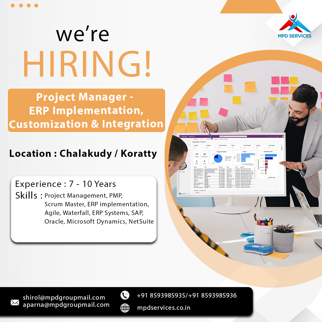 MPDSERVICES's tweet image. We’re Hiring: Project Manager (ERP Implementation)

We&apos;re looking for a talented leader with 7-10 years of experience to join our team in Chalakudy/Koratty!

Ready to take the next step in your career? Apply now
mpdservices.co.in

#Hiring #ProjectManager #ERPImplementation