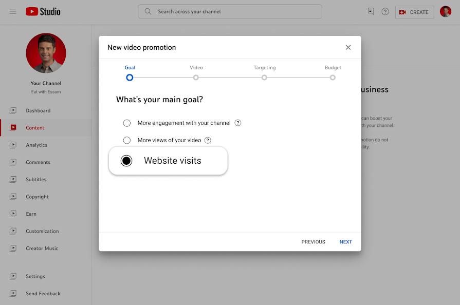 Vuoi far crescere il tuo business oltre YouTube? Ora puoi!
 * Nuovo obiettivo "Visite al sito web"
 * Facile da usare
 * Risultati misurabili
 * Diverse opzioni di visualizzazione