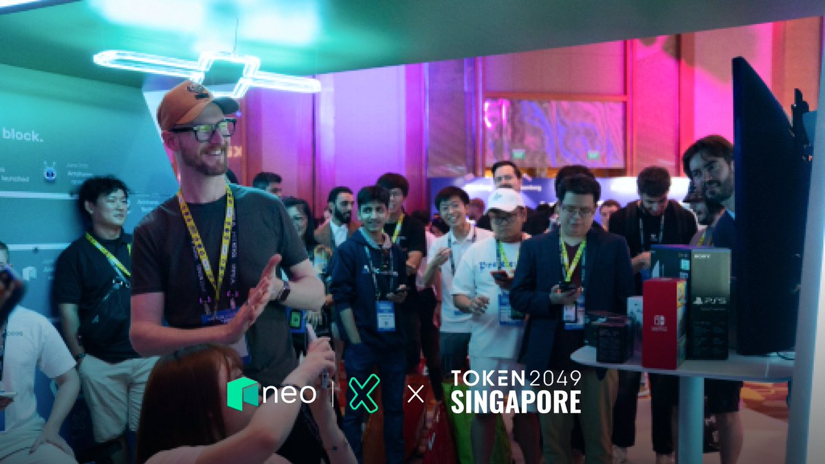 Neo_Blockchain's tweet photo. Look at those smiles and positivity! 😄  

#TOKEN2049 was a demonstration of just how much energy there is in #Web3. Believe in the future—let’s #BUIDL! 🚀 https://t.co/dWBwObZR9z