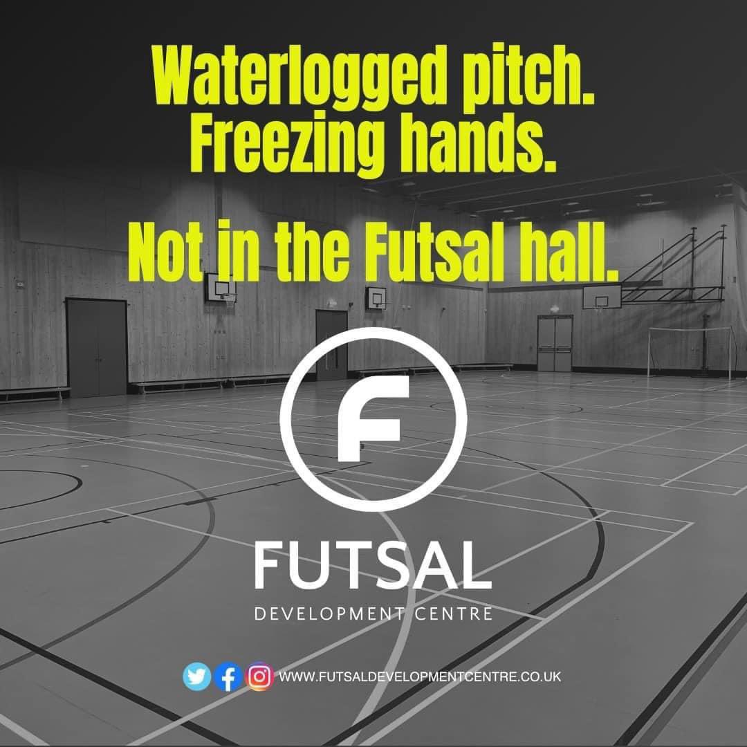 It’s raining ☔️🌧️
Pitches are waterlogged 🦆
Winter is coming! 🥶 

Why not try Futsal? First session completely FREE 🙂
Warm ✅
Dry ✅
Fun ✅

Throw in great coaches, loads of touches of the ball and fast development and what more could you want?

futsaldevelopmentcentre.co.uk
