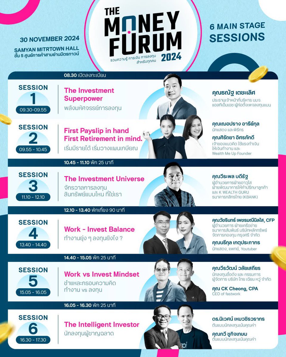 longtunman's tweet image. The money forum 2024
#ใครๆก็รู้เรื่องการเงินได้