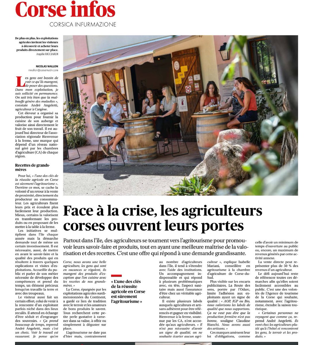 CDA2B's tweet image. Revue de presse #bienvenueàlaferme @isabellemariani @cracorsica20 @Bienvenueferme bienvenue à la ferme le réseau des chambres d’agriculture