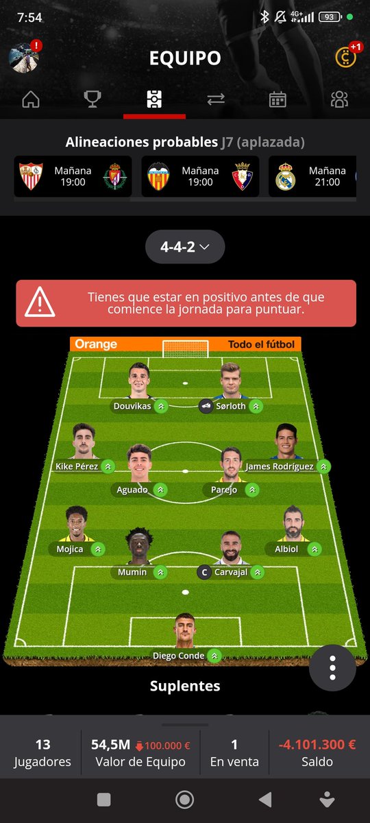 tErRaniku's tweet photo. Buenos días, me  estoy cansando de aguantar a james , vender o aguantar o pago la cláusula de uche? As/sof @AlbertoFantasy
@AnaliticaLaLiga @Asesor_Biwenger @AsesorMaldini @CarlentoFantasy @DonQuijoteDeLaC @DudasBiwenger @MrLeyvaTM @OtinieRey @DudasFootball @Farolillo_RV https://t.co/Q5ic8q06gM