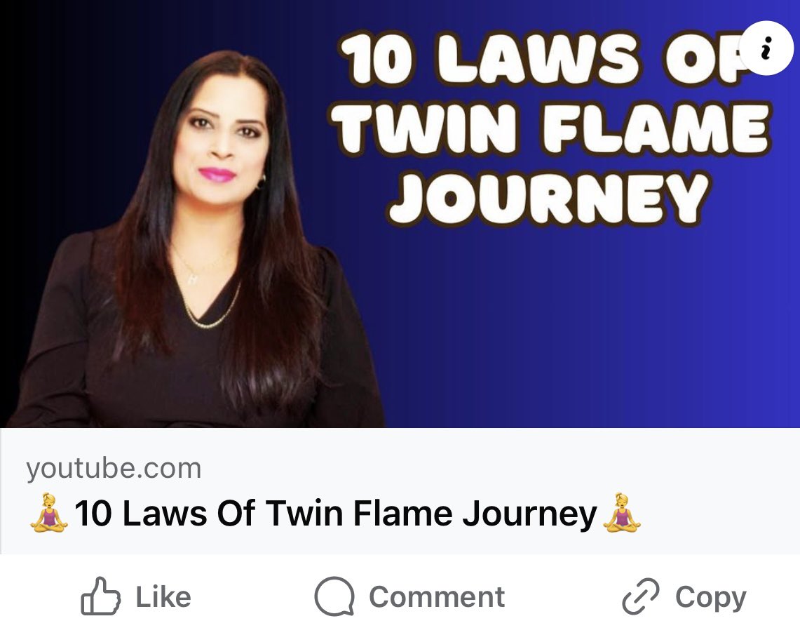 🧘‍♀️10 Laws Of Twin Flame Journey🧘‍♀️
youtu.be/mpxQCShg7wg
#soulmate #twinflame #twinflameunion #highvibelife #lawofattraction #lawofvibration #twinflames #soulmates #limitedbeliefs #belief #pastlife #innerchild #spiritualjourney #spiritualhealing