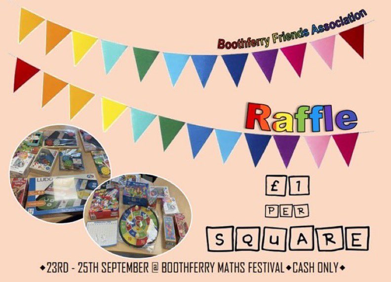 Today is Year 5/6 Maths Festival (in the hall). 9-11am. Please bring some cash to have a go on the Boothferry Friends raffle. £1 a go lots of prizes to be won. <a href="/BoothferryPS/">Boothferry Primary #weareBoothferry</a>
