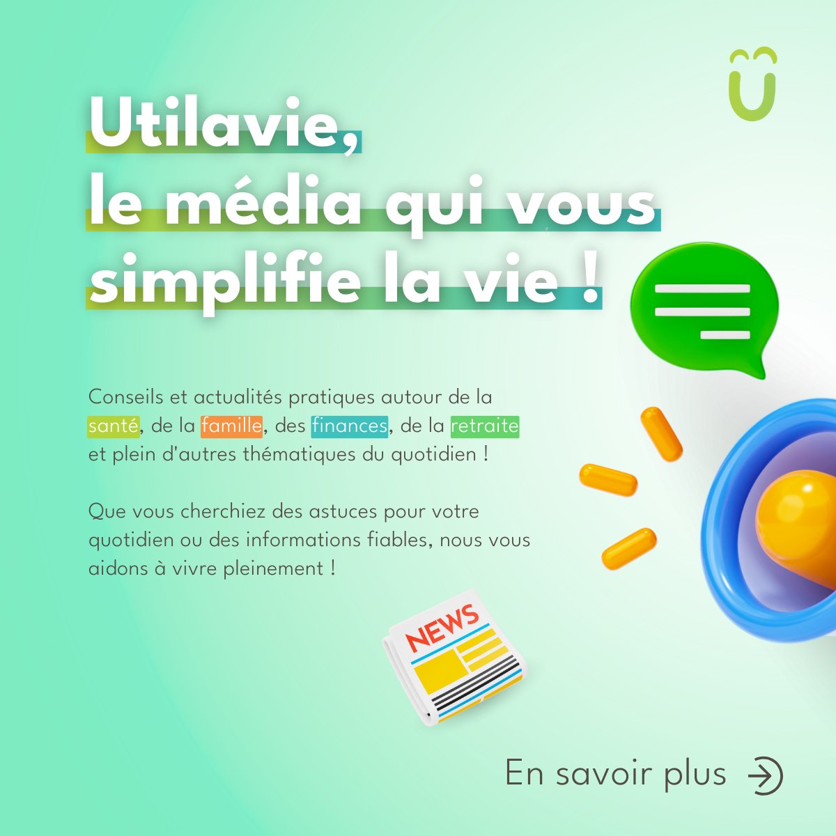 utilavie's tweet photo. 📢 Lancement officiel : découvrez Utilavie, le média qui change la vie ! 🌟

Santé, famille, finances, bien-être... Retrouvez des conseils et infos pratiques pour vous accompagner au quotidien. 📚✨

https://t.co/CuRzJY5aw3 

#Utilavie #Média #Santé #Famille #Retraite https://t.co/2oBmzHUgmk