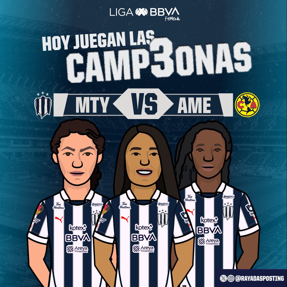 RayadasPosting's tweet photo. ¡HOY TOCA FÚTBOL! Hoy toca el partido de la jornada.
Y me trae buenos recuerdos. 😌
¡VAMOS CON TODO, CAMP3ONAS! 🔥
#MTYvsAME - 19:00 - ViX https://t.co/MHdha5ti83