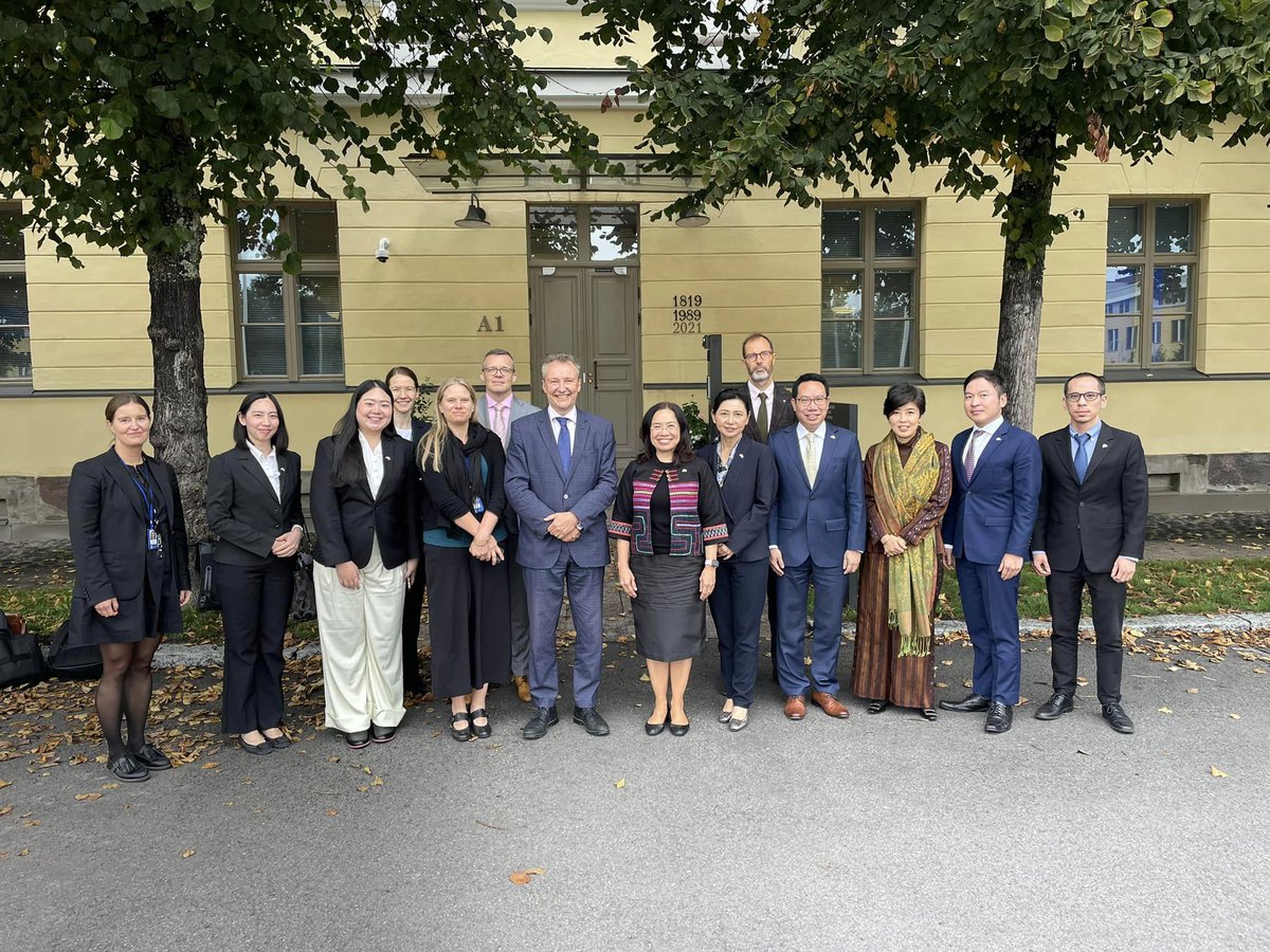 ThaiEmb_Fin's tweet photo. Thailand - Finland Political Consultation Meeting 2024, to seek further initiative cooperation from close relations of countries.     
#70th year celebration of relations https://t.co/NF9kDbBITr