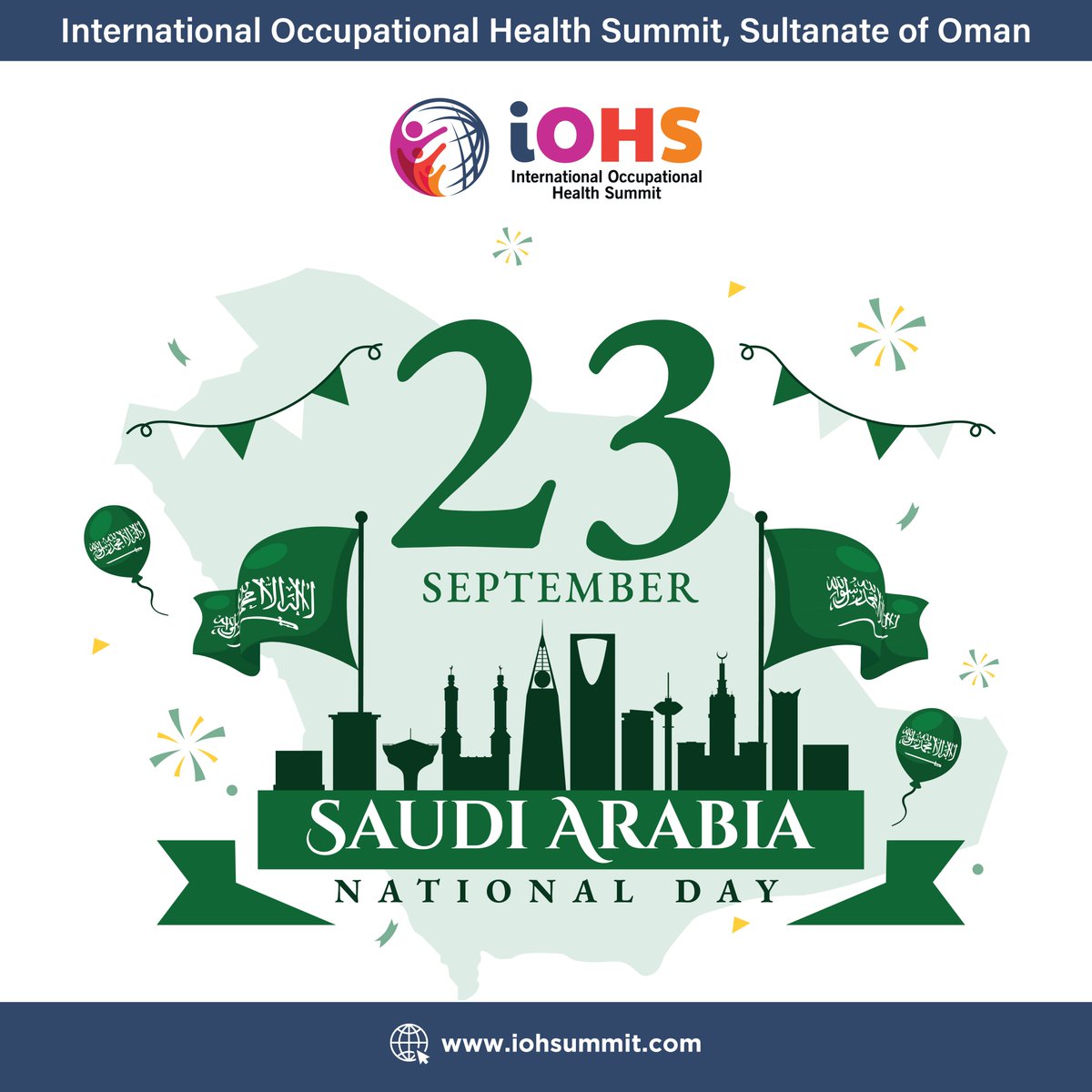 iohsummit's tweet photo. The International Occupational Health Summit wishes Saudi Arabia 🇸🇦 a Happy National Day! Together, we foster safer and healthier workplaces for a prosperous future."
#SaudiNationalDay #NationalDay #KSA #SaudiArabia #IOHS https://t.co/KpPhGXSuQs