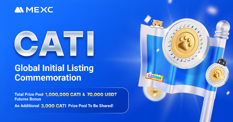 MEXC's tweet photo. 😺 The $CATI Deposit &amp; Trade event is in full swing!

An extra 3000 $CATI to be shared by 120 Lucky users! Simply:
1️⃣ QT &amp; tag 3 friends
2️⃣ Fill in the form: https://t.co/PQ3ywjQtyo
3️⃣ Join the $CATI deposit &amp; Trade event!👇