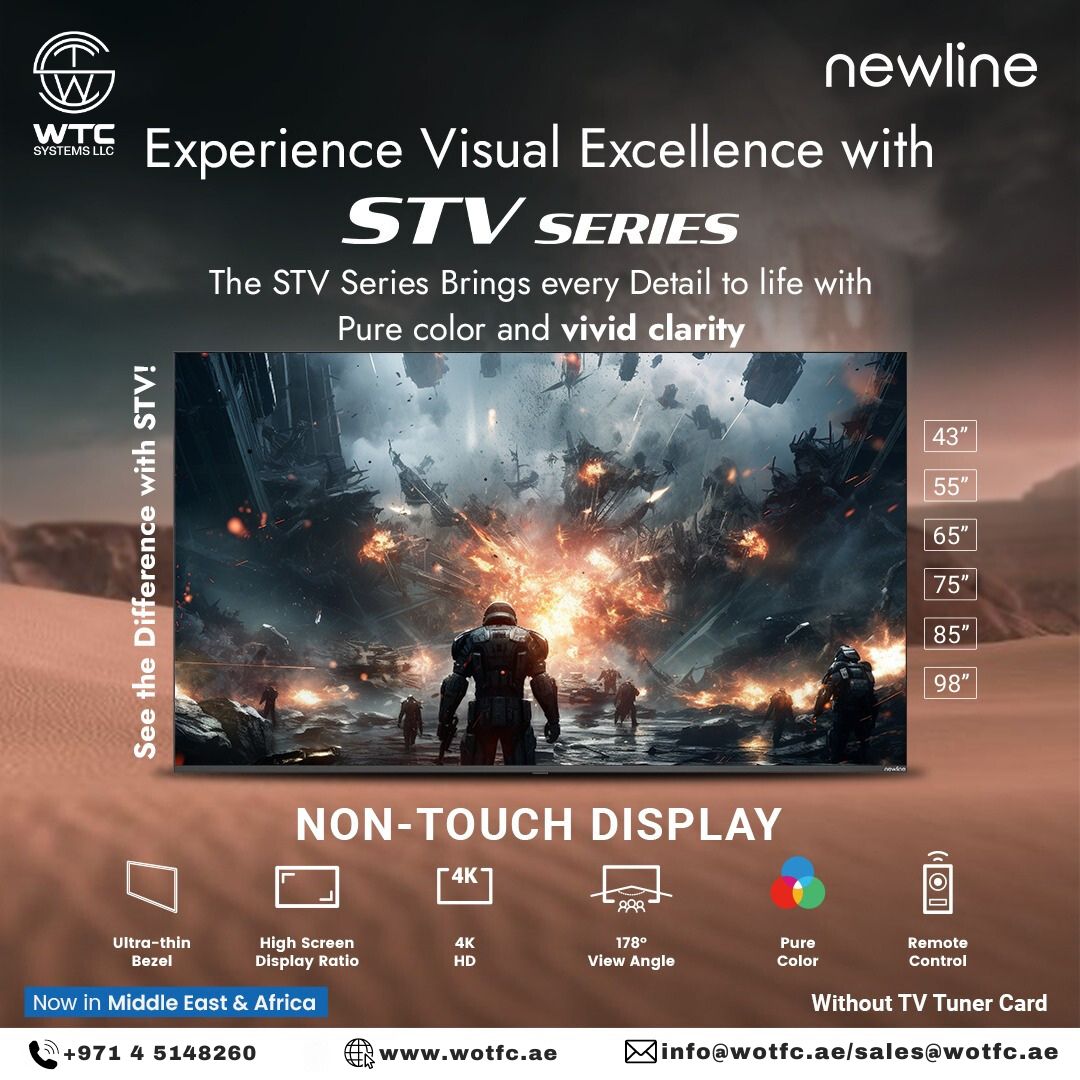 WTC_SYSTEMS_LLC's tweet image. Elevate your viewing experience with the Newline STV series non-touch display! 
Featuring a sleek borderless panel and ultra-narrow frame, it adds a modern aesthetic to any space with unmatched clarity.

#nontouchdisplay #moderndesign #borderlesspanel #displaysolutions #newline