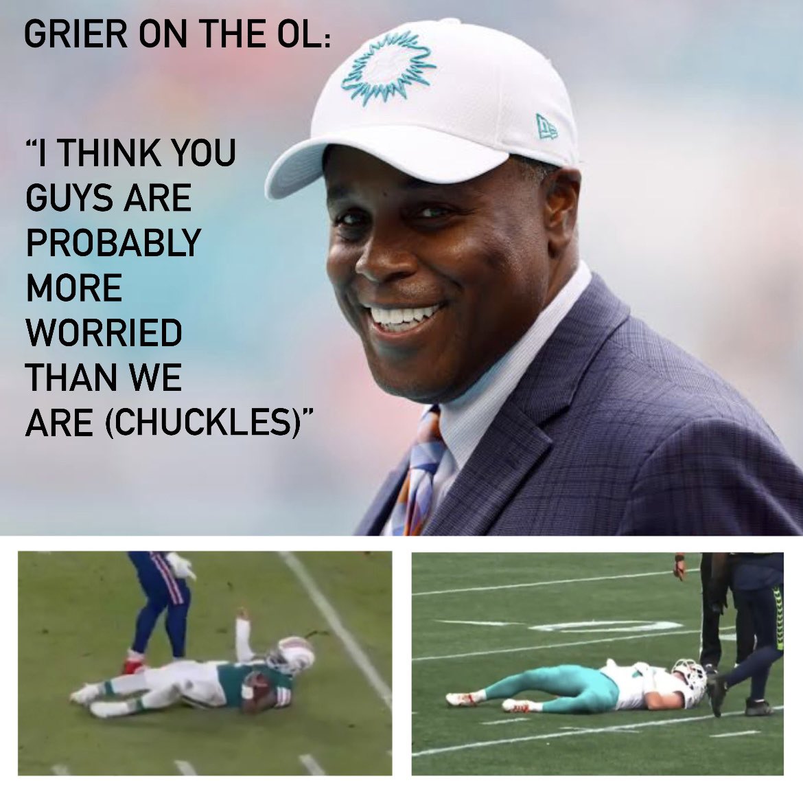Don’t worry guys, Chris Grier’s not worried about the OL