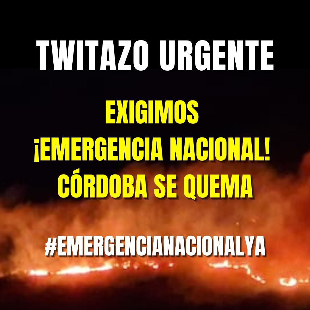 ‼️¡Que se declare la emergencia nacional YA para combatir los incendios en #CordobaSeQuema! 
💵Presupuesto inmediato para combatir el avance de focos actuales y para la reparación de las pérdidas materiales provocadas por el fuego.
instagram.com/p/DAPP6jkpn3Z/…