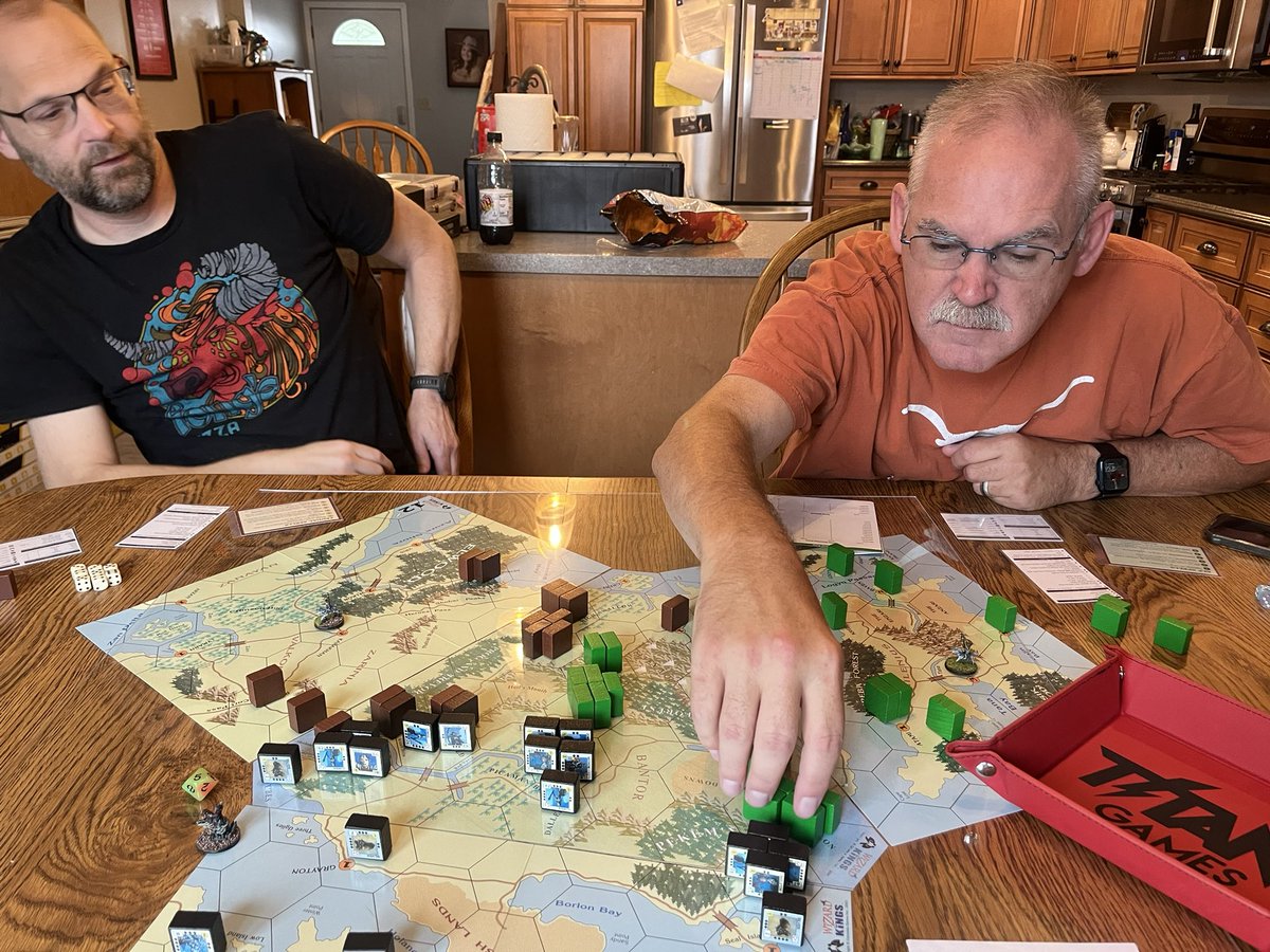 Had a grand time today playing Wizard Kings with brother Chris (elves) and brother from another mother Erick (feudal humans). My undead hordes reigned supreme!