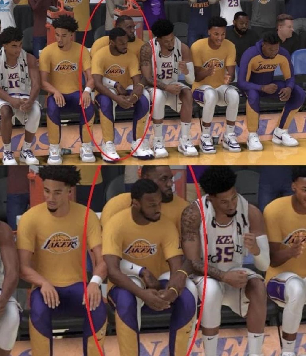 GloriousPlaysIG's tweet photo. now why Bronny sitting on LeBron laps 😭😭 https://t.co/ivTIBmuuVk