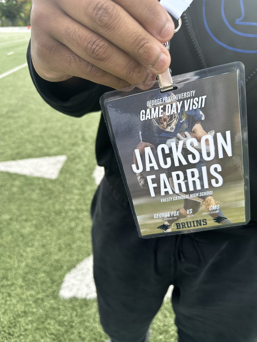 JacksonFarris12's tweet photo. Had a great time at George Fox yesterday! Thanks again @AustinShadbolt and @LBCoachSanders for the game invite. https://t.co/4UU5XRaJIh