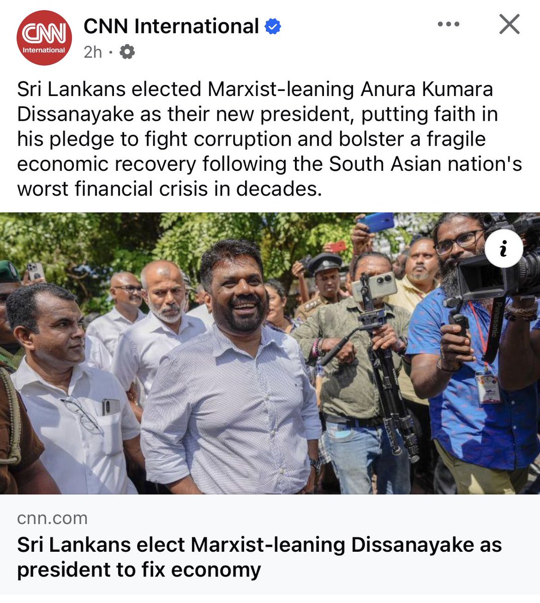 Prashandevisser's tweet photo. Marxist Leaning - @cnni / @AJEnglish 
Marxist leader -  @the_hindu 
Neo Marxist - @FT  
Left Leaning - @BBCWorld 
Marxist - @TheWeek 
Marxist Leninist - @TheIntlMagz 

International media trying to figure out AKD’s political ideology. 

So are we

let’s wait and see. 

#PresidentAKD