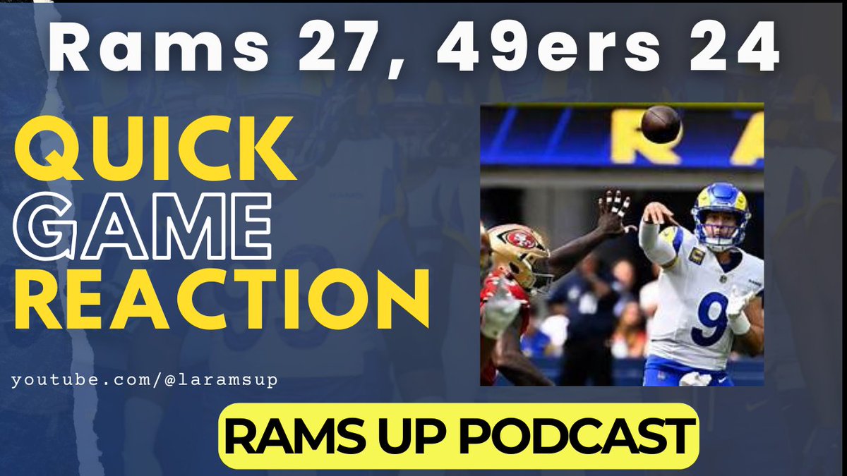 Rams Send 49ers Home in Last Place: Rams 27, Niners 24 youtu.be/fGHtlv2QS4s?si… via <a href="/YouTube/">YouTube</a>