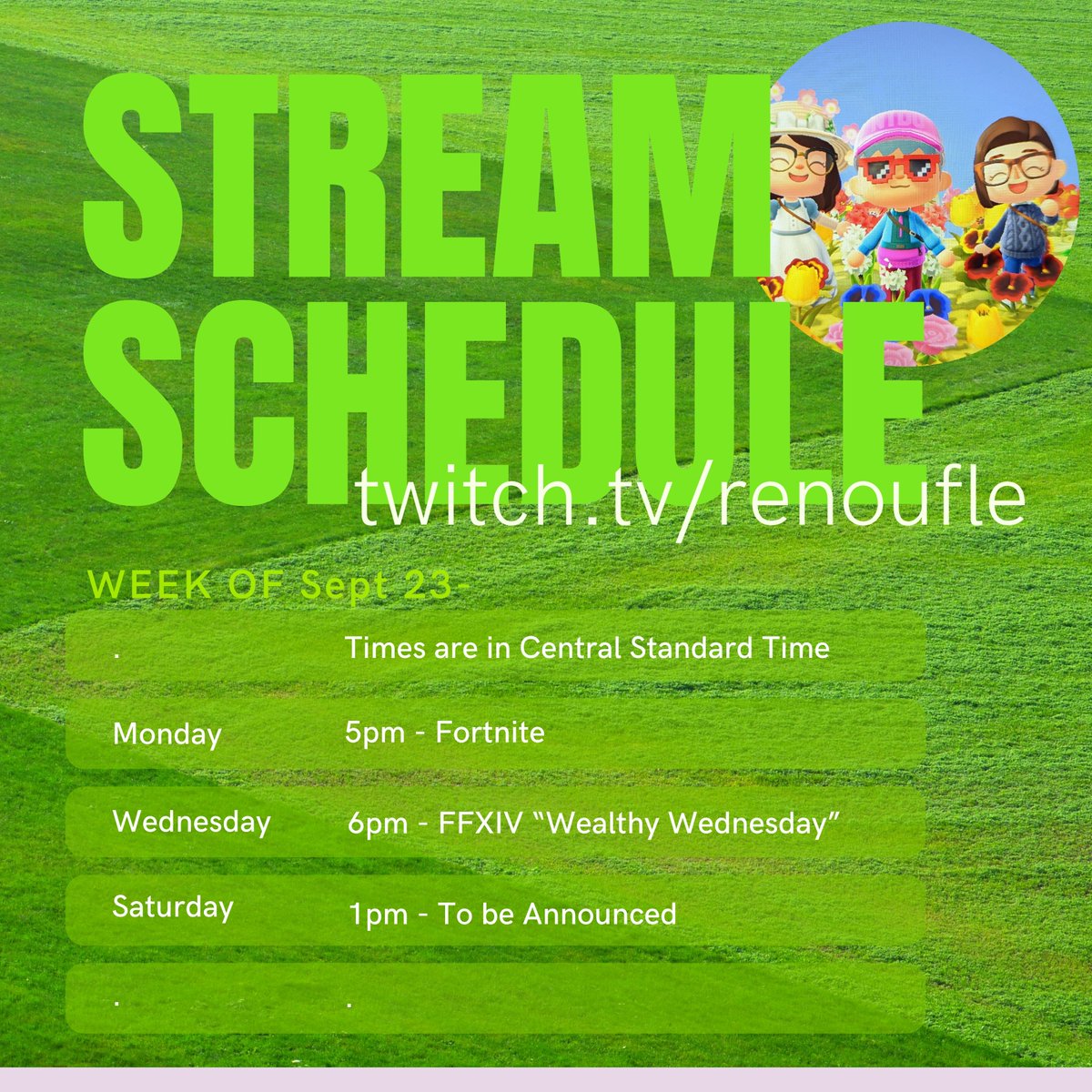 renoufle's tweet image. Look! An Actual Schedule!