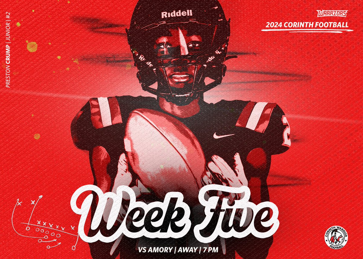 The Warriors are back on the road this week to Amory in our last non-division matchup.

Be sure to get down and check out their new facility and come support the Warriors!

💯🏈