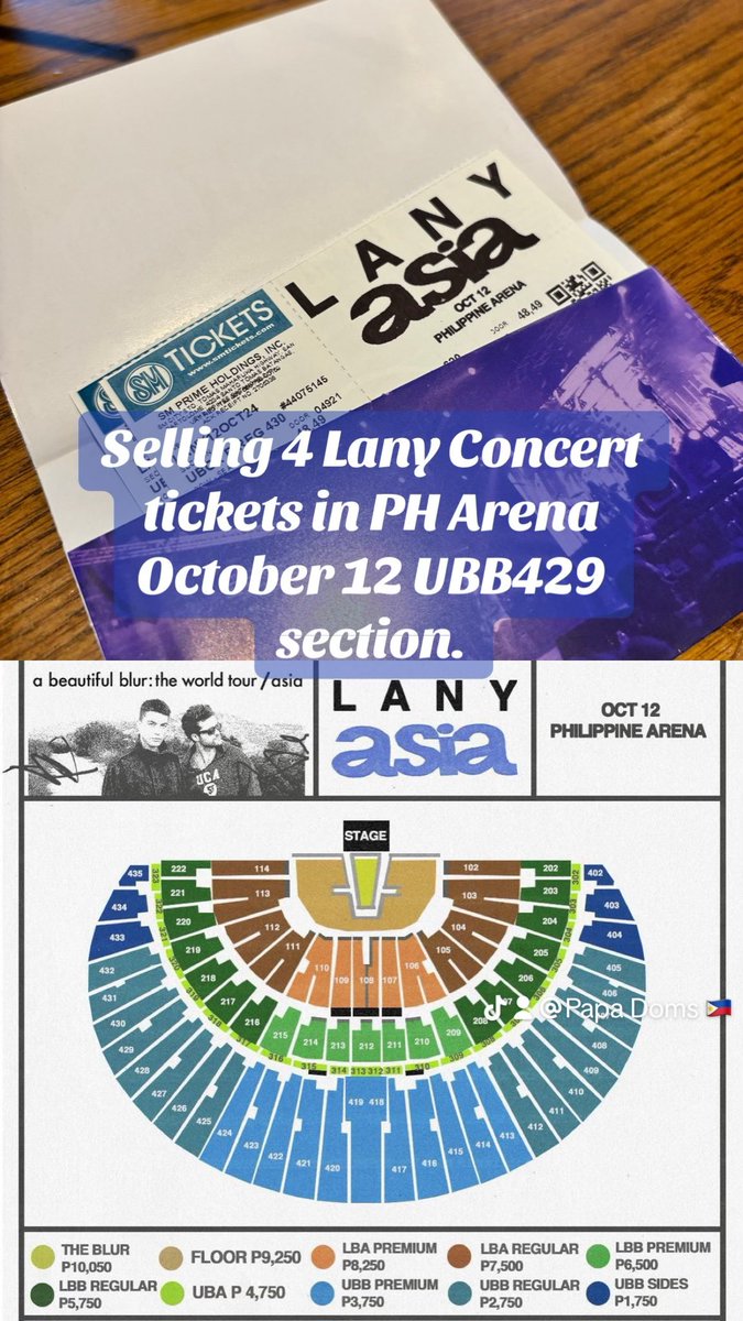 edison_ang17's tweet photo. For sale Lany concert a beautiful blur: the world tour / asia
LANY #lany #lanytour2024 #lanyconcertmanila #selling tickets https://t.co/NTPG9zDuY3