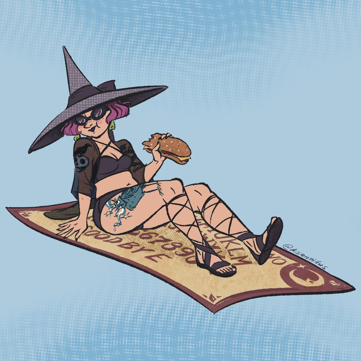 ksantillus's tweet photo. I was working through the obvious puns while brainstorming ideas for Halloween stickers https://t.co/79BZ4EyniL