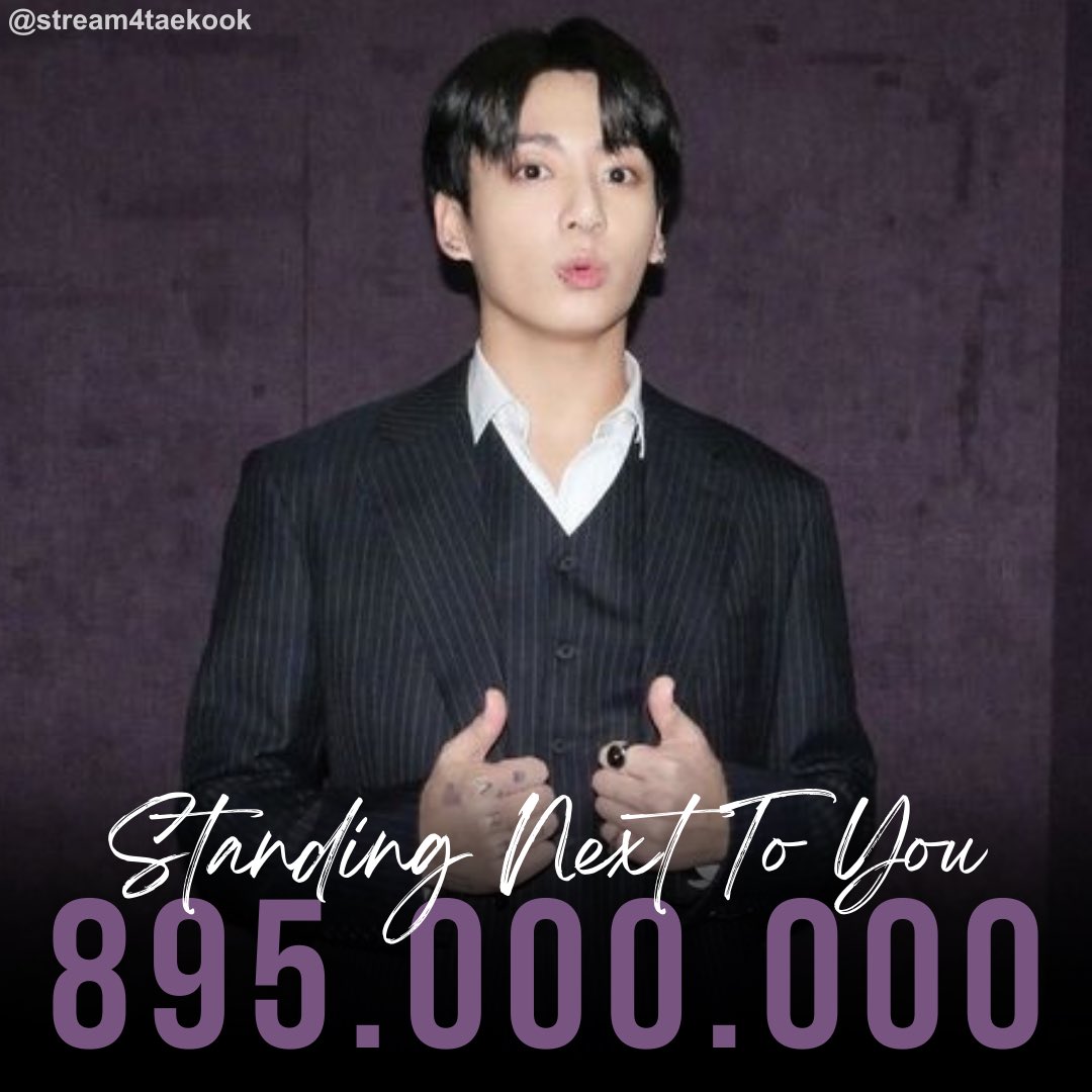“Standing Next To You” by Jungkook has surpassed 895 Million streams on Spotify. 

Congratulations Jungkook! 💜
#StandingNextToYou895M