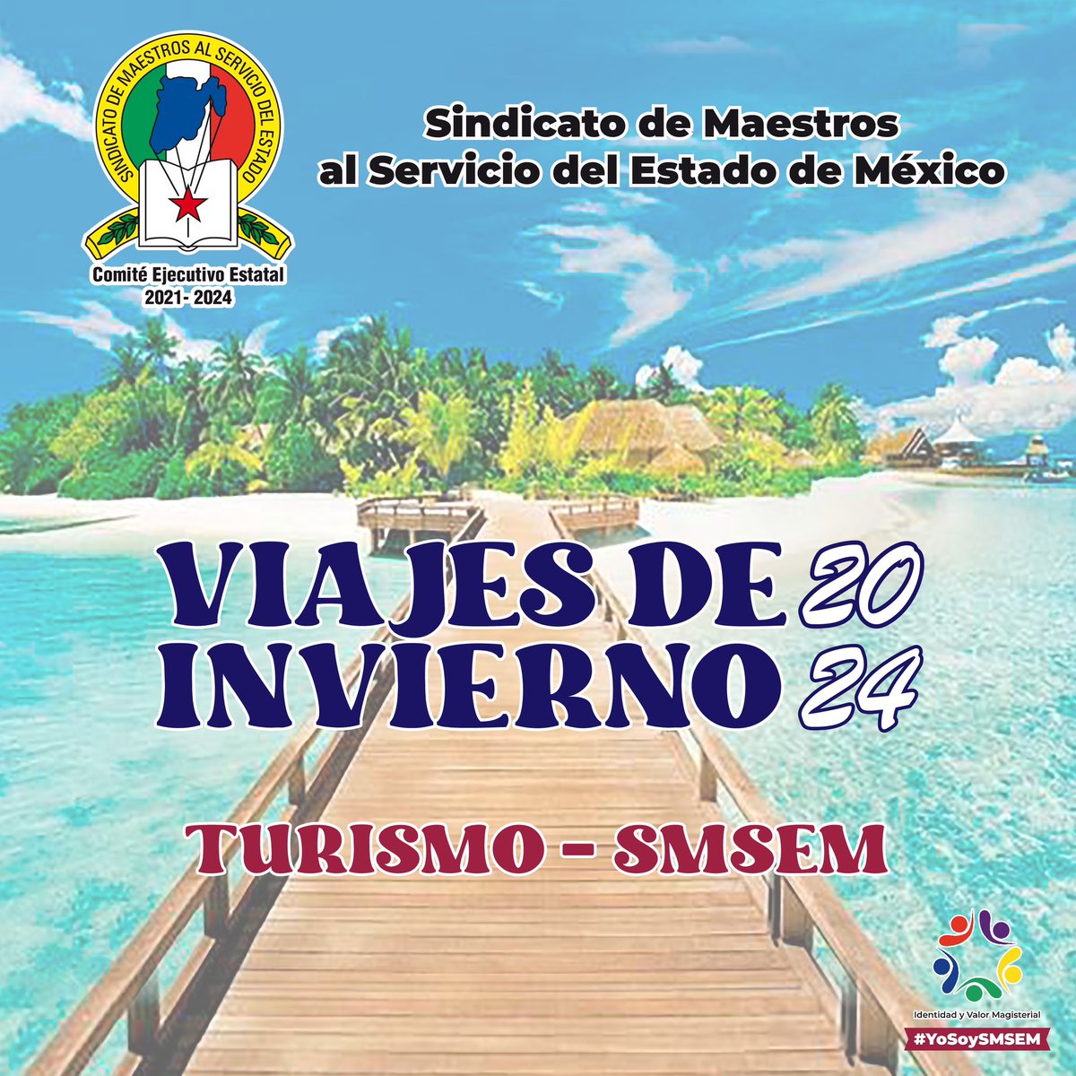 SMSEMmx's tweet photo. Compañero docente, se acerca el último trimestre del año, es momento de empezar a planear las vacaciones decembrinas; en la Secretaría de Turismo del SMSEM estamos para apoyarte y cuidar las economías familiares. 

Accede a https://t.co/ZRNpSX67qL, elije el destino que quieras, reserva y prepárate para despedir este 2024 viajando.

¡Juntos y unidos hacemos más por el Magisterio Estatal!