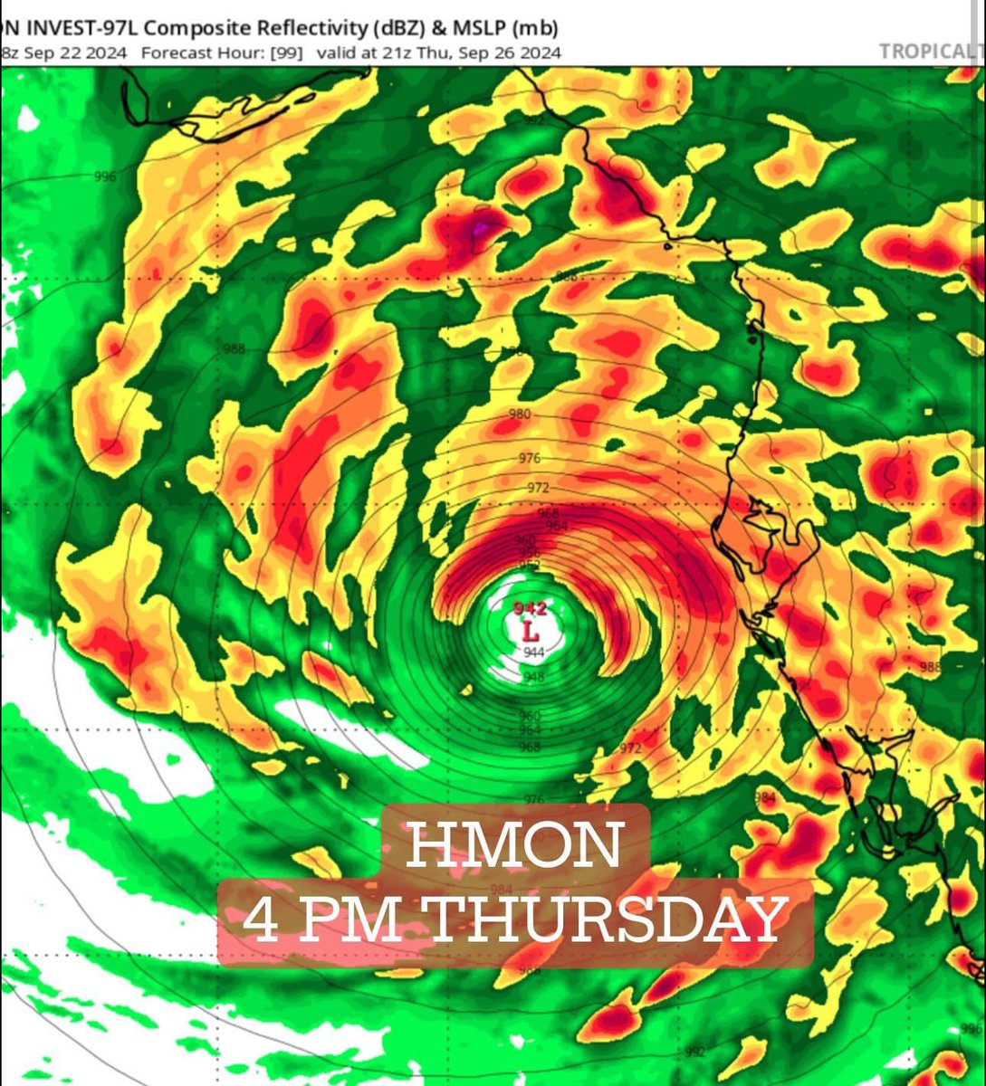 NEW HURRICANE MODELS show a range of intensifies from a category 4