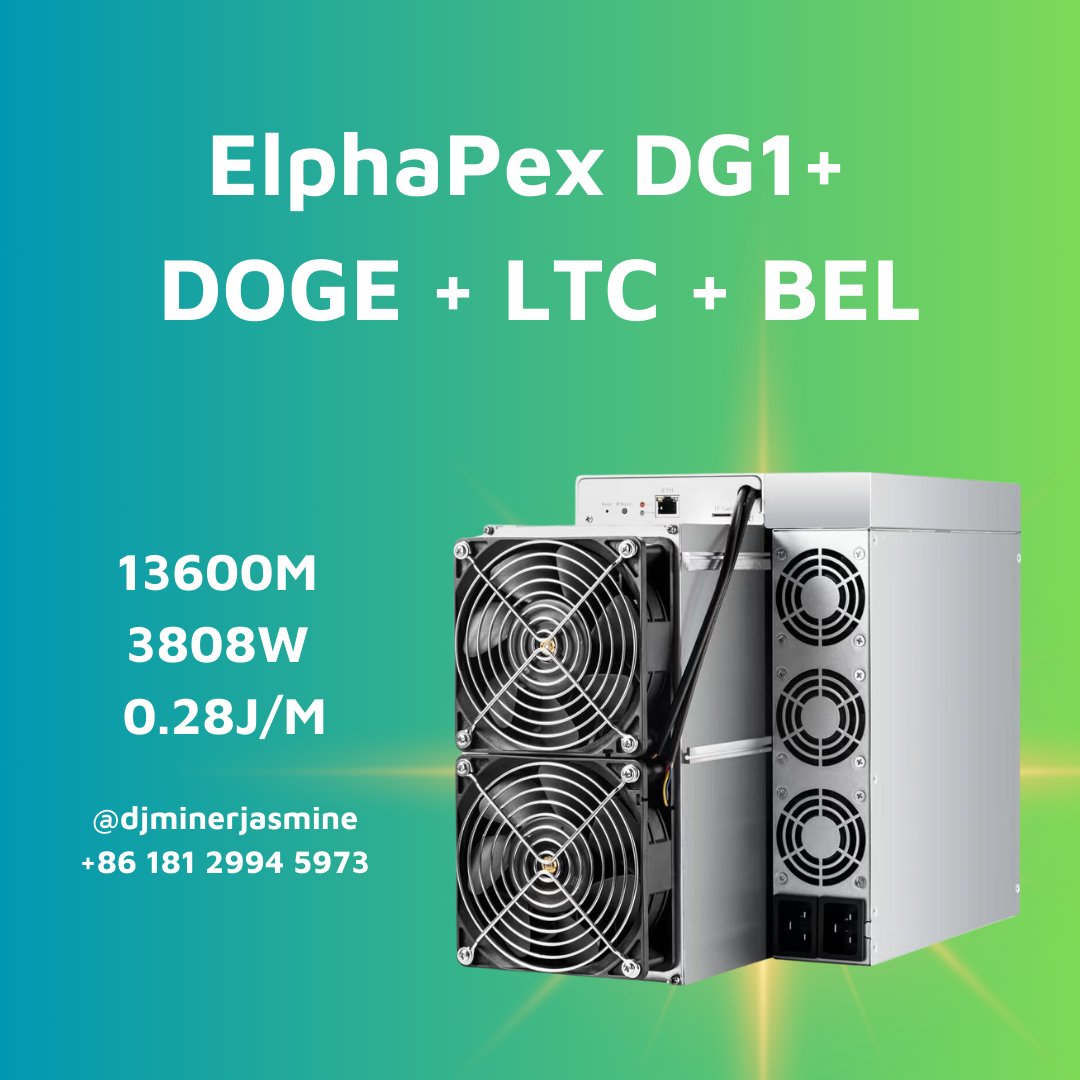 DJminerJasmine's tweet photo. ⛏️Unleash Superior Mining
The Elphapex DG1+ (13.6Gh) is here to transform your mining game with stable performance.
Order yours Today !!!
WA: https://t.co/Tao917cbeL
TG: https://t.co/VLh4FwmVax
#CryptoMining #elphapexdg1 #MiningPerformance #CryptoHardware #doge #ltc #bel https://t.co/9xDFRkMrEB