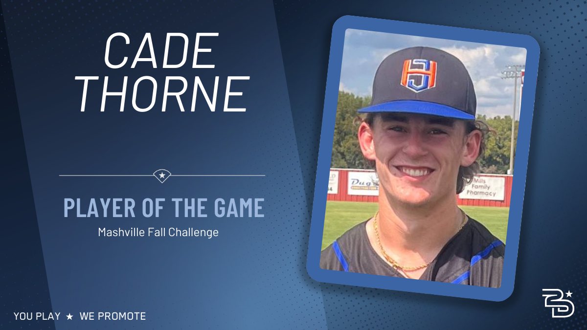⭐️Player of the Game⭐️

HOJO Baseball 18U- Johnson (@hojobaseballtn)
Cade Thorne (<a href="/cadethorne5/">Cade Thorne</a>)
7IP, 3H, 1ER, 5BB

#uncommitted #2DHitting