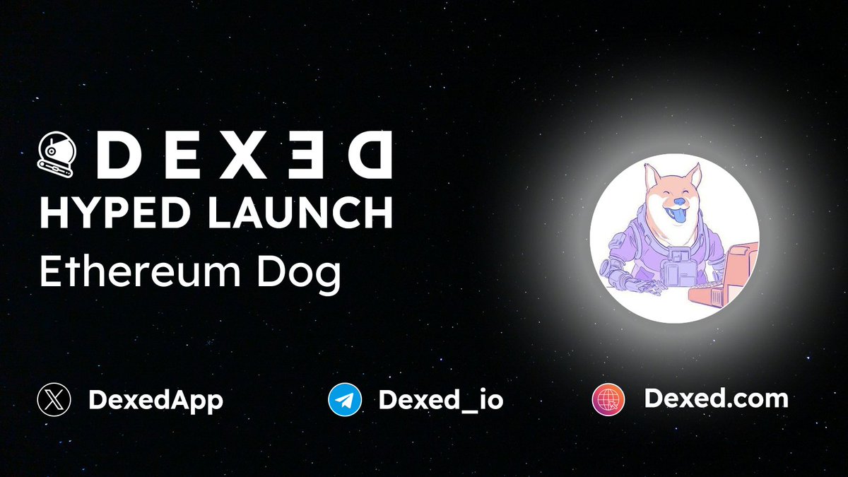 dexed_eth's tweet image. 🔥#ETH HYPED LAUNCH
Ethereum Dog $EDOG - t.me/EDOGETH #EDOG
📄 CA : 0x54cBe262BB789D2CAef645e33888fd76E0aD2113
📈 Chart : dexed.com/eth/0x6E18237b…
🚀 Vote : dexed.com/eth/0x6E18237b…

╰┈➤ Follow @DexedApp