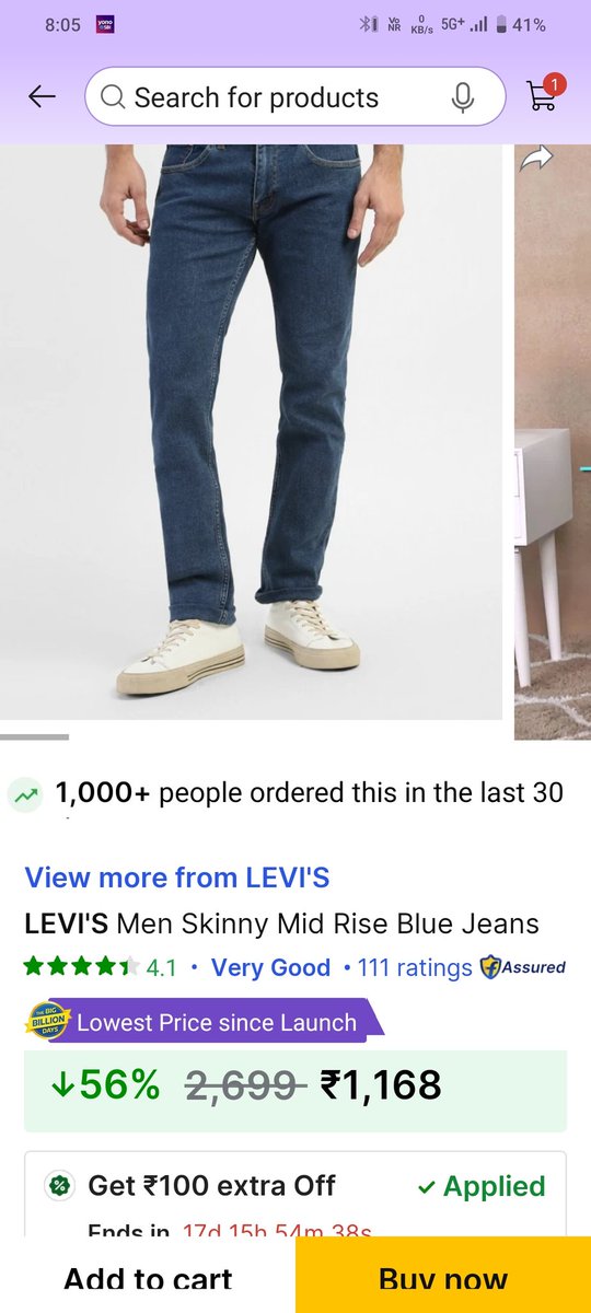 TechVinu's tweet photo. "Hey @Flipkart, your 'Lowest price since launch' label needs some serious LOLs! 🤣 Bought my Levi’s jeans for ₹873 last week, now it’s ₹1163, yet you're still shouting 'Lowest price since launch!' 🤡  🤦‍♂️ This 'deal' feels like a joke! 😂 #Flipkart #BigBillionDays2024 #Bangalore https://t.co/Y3zVdOs7jn