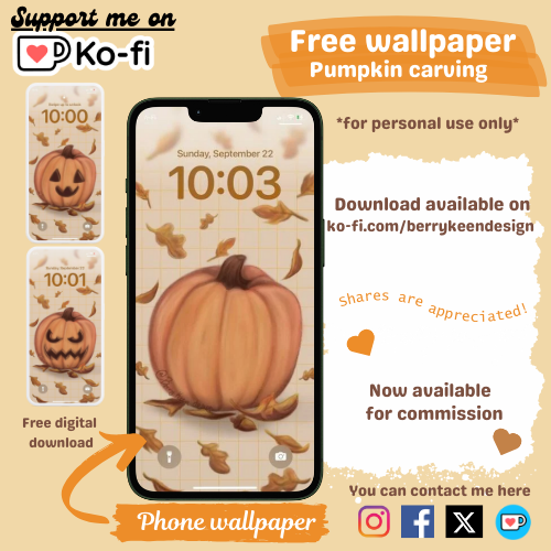 Vulpesune's tweet photo. Free iPhone wallpaper to celebrate falls arrival. 
Rep your favorite season with these cute #pumpkins !
(personal use only pls) 🎃✨

Link below:
https://t.co/8y9MqFOuw2 https://t.co/mLr0X5CpP6